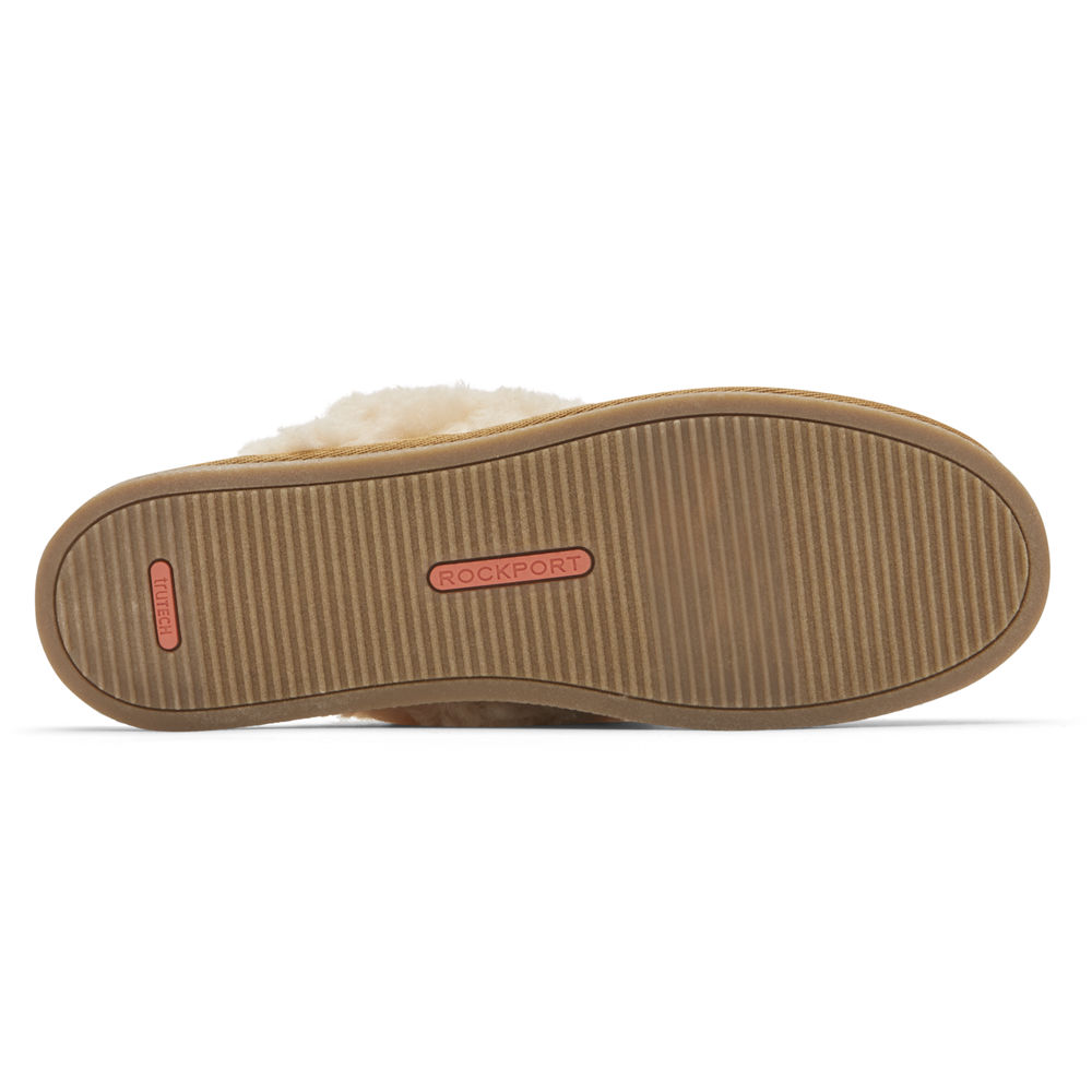 Chinelos Rockport Mulher Caqui - Trutech Veda Slide - 51028LVEJ